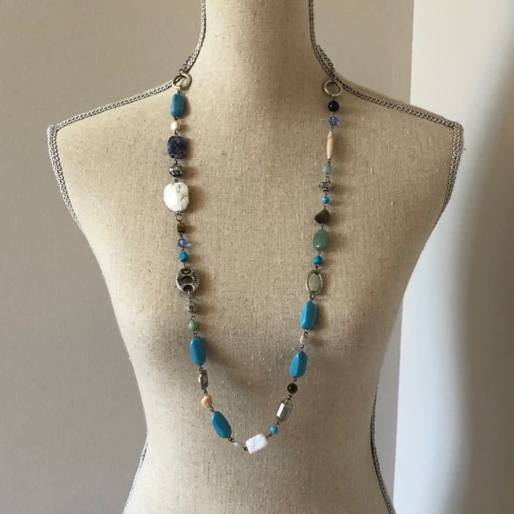 Lia Sophia Long Necklace with Stone Beads